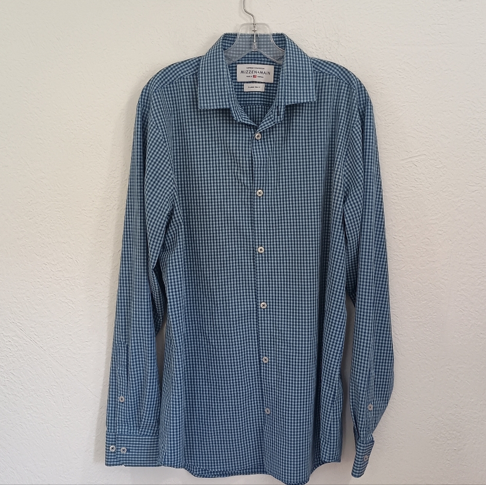 Mizzen+ Main Leeward Collection Trim Fit Gingham Check Shirt